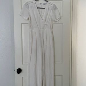 Greylin Jena Pouf Sleeve Linen Jumpsuit